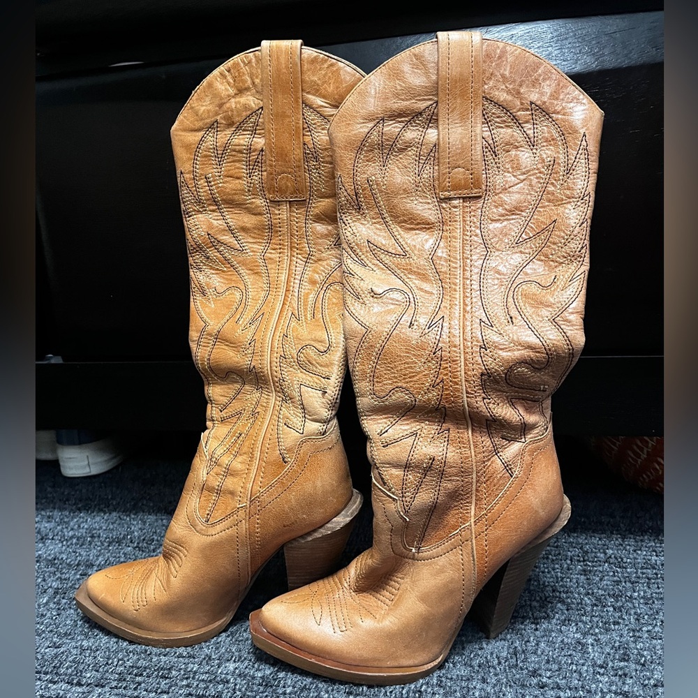 Jessica Simpson Brown Heeled Western Boots